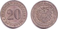 Kaiserreich 20 Pfennig Kursmünze, großer Adler -
