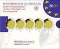 5x 2 Euro 2009 ADFGJ Deutschland Sondermünzen-Serie (A,D,F,G,J) - WWU - 10 Jahre Währungsunion PP im Folder