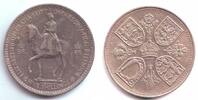 Großbritannien 5 Shilling Elisabeth II. zu Pferde -