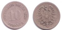 Kaiserreich 10 Pfennig Kursmünze kleiner Adler -