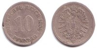 Kaiserreich 10 Pfennig Kursmünze kleiner Adler -