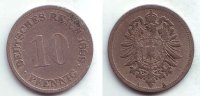 Kaiserreich 10 Pfennig Kursmünze kleiner Adler -