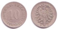 Kaiserreich 10 Pfennig Kursmünze kleiner Adler -