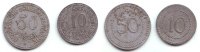 Füssen 2 Werte (10 + 50 Pfennig) Privates Notgeld - Füssen - Mechansiche Seilerwarenfabrik -
