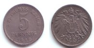5 Pfennig 1915 D Ersatzmünzen des 1. Weltkrieges 5 Pfennig  vz-st korr.