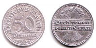 Weimarer Republik 50 Pfennig 50 Pfennig - Ährenbündel -