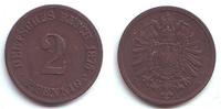 Kaiserreich 2 Pfennig Kursmünze kleiner Adler -
