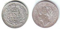 Niederlande 25 Cents Wilhelmina (1890 - 1948) -