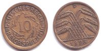 Weimarer Republik 10 Reichspfennig 10 Reichspfennig - Ähren -