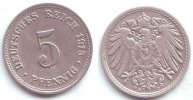 Kaisereich 5 Pfennig Kursmünze, großer Adler -