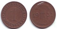 Weimarer Republik 1 Reichspfennig 1 Reichspfennig - mit Ährenbündel -