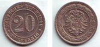 Kaiserreich 20 Pfennig Kursmünze - kleiner Adler -