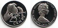 Jungferninseln - Britsh Virgin Islands 25 Cents Kupfer-Nickel-Münze - Mangroven-Kuckuck - Vögel -