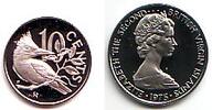 Jungferninseln - British Vergin Islands 10 Cents Kupfer-Nickel-Münze - gestreifter Eisvogel -
