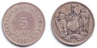 Nord Borneo 5 Cents British Nord Borneo - Sabha - Wappen-Schildhalter -
