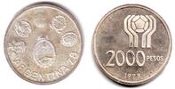 Argentinien 2000 Pesos Fußball WM 1978 in Argentinien - Wappen -