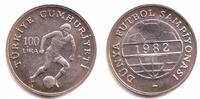 Türkei 100 Lira Fußball WM 1982 in Spanien - Spieler mit Ball -