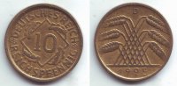 Weimarer Republik 10 Reichspfennig 10 Reichspfennig - Ähren -