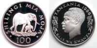 Tansania / Tanzania 100 Shillings WWF-Serie - Afrikanischer Elefant - Tiere - Big Five -
