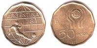 Argentinien 50 Pesos Fußball WM 1978 in Argentinien - Spieler mit Ball -