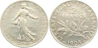 Frankreich 2 Francs Säerin vor aufgehender Sonne - Olivenzweig -