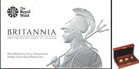 Großbritannien 11,50 Pound = 10 Pound - 1 Pound - 50 Pence Britannia 3er-Gold-Set in Box -