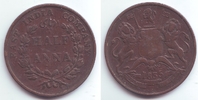 Indien- East India Company 1/2 Anna Queeen Victoria (1837-1901) - Wappen der Britischen Ostindien-Kompanie -