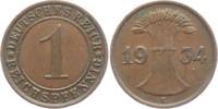 Drittes Reich 1 Reichspfennig 1 Reichspfennig - Ährenbündel -