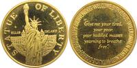 USA Medaille Freiheitsstatue - Statue of Liberty - Ellis Island - Willkommen Spruch -