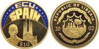 Liberia 10 Dollar Farb-Ecu-Münze - Spanien Sagrada Familia in Barcelona - mit Echtheitszertifikat -
