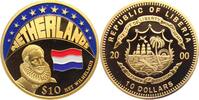 Liberia 10 Dollar Niederlande - Flagge - Wilhelm von Oranien - Nationalhymne Het Wilhelmus -
