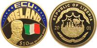 Liberia 10 Dollar Irland - Flagge - Peadar Kenrney - Nationalhymne - The Soldier's Song -