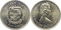 Falkland Inseln 50 Pence 25. Regierungsjubiläum von Elisabeth II. - Wappenschild mit Schaf -