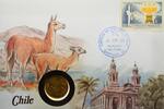 Chile 5 Centesimos auf Numisbrief Numisbrief Chile - Lama - Greifvogel - Kondor - Vogel -