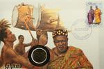 Ghana 5 Cedis auf Numisbrief Numisbrief Ghana - Musik - Tracht - Trommel -