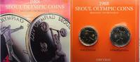 Korea 1000 & 2000 Won Olympische Spiele 1988 in Seoul - Eisschnelllauf & Gewichtheben -