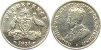 Australien 3 Pence George V. (1910 - 1936)- Känguruh und Emu -