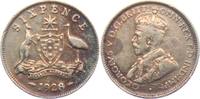 Australien 6 Pence George V. (1910 - 1936)- Känguruh und Emu -