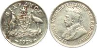 Australien 6 Pence George V. (1910 - 1936)- Känguruh und Emu -