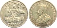 Australien 6 Pence George V. (1910 - 1936)- Känguruh und Emu -