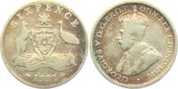 Australien 6 Pence George V. (1910 - 1936)- Känguruh und Emu -