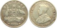 Australien 6 Pence George V. (1910 - 1936)- Känguruh und Emu -