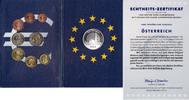 Österreich 3,88 Euro + Silbermedaille - KMS Kursmünzen-Satz mit Silbermedaille - Stephandom in Wien -