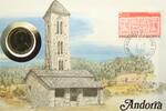 Andorra 1 Diner 1 Diner auf Numisbrief Andorra - Steinkirche - Gebäude -