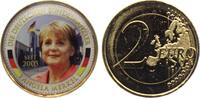 Deutschland - BRD 2 Euro Gedenkprägung vergoldet mit Farbaufdruck - Bundeskanzlerin Angela Merkel -