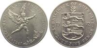 Guernsey 25 Pence / 1 Crown Silberhochzeit Elisabeth II & Prinz Philip -