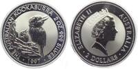 2 Dollar 1997 Australien 2 Unzen - Silber-Kookaburra st/BU in Original-Kapsel