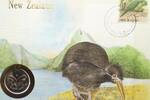 Neuseeland 10 Cents auf Numisbrief Numisbrief - Neuseeland - Kiwi - Vogel - Landschaft -