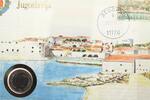 Jugoslawien 10 Dinara auf Numisbrief Numisbrief - Jugoslawien - Küstenstadt -