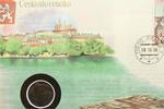 Tschechoslowakei 1 Krone auf Numisbrief Numisbrief - Tschechoslowakei - Prag - Moldau -